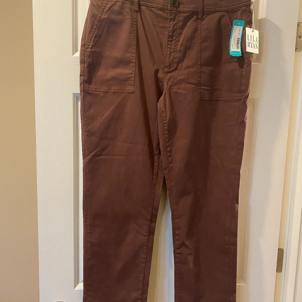 Lila Ryan The Avery Patch Pocket Slim Straight Pant Size 16